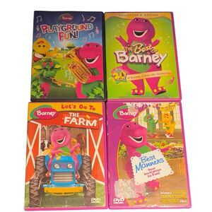 Lot Of 4 DVDS Best Of Barney Lets Go To The Farm Best Manners Playground Fun Y2K